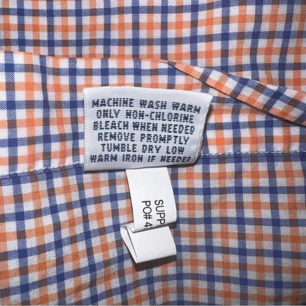 Polo Ralph Lauren Button-Down Shirt Blue Orange Tattersall Check 2XLT - Picture 8 of 8